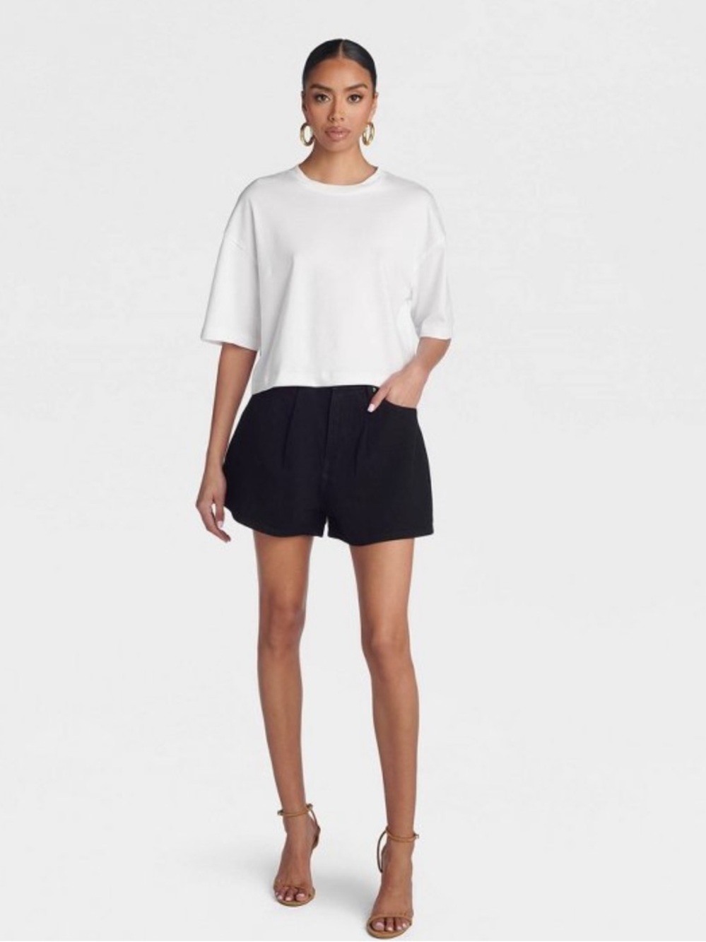 Women’s Black Jean Shorts - Classic High-Rise Stretch